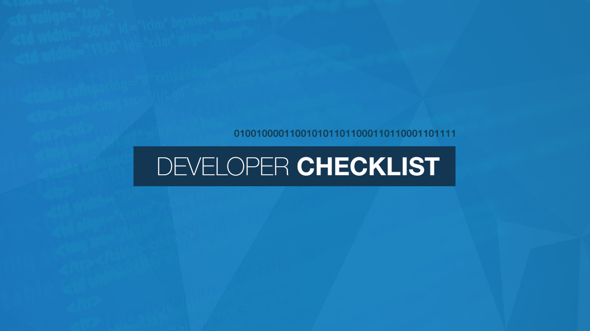 Checklist for Good Programming