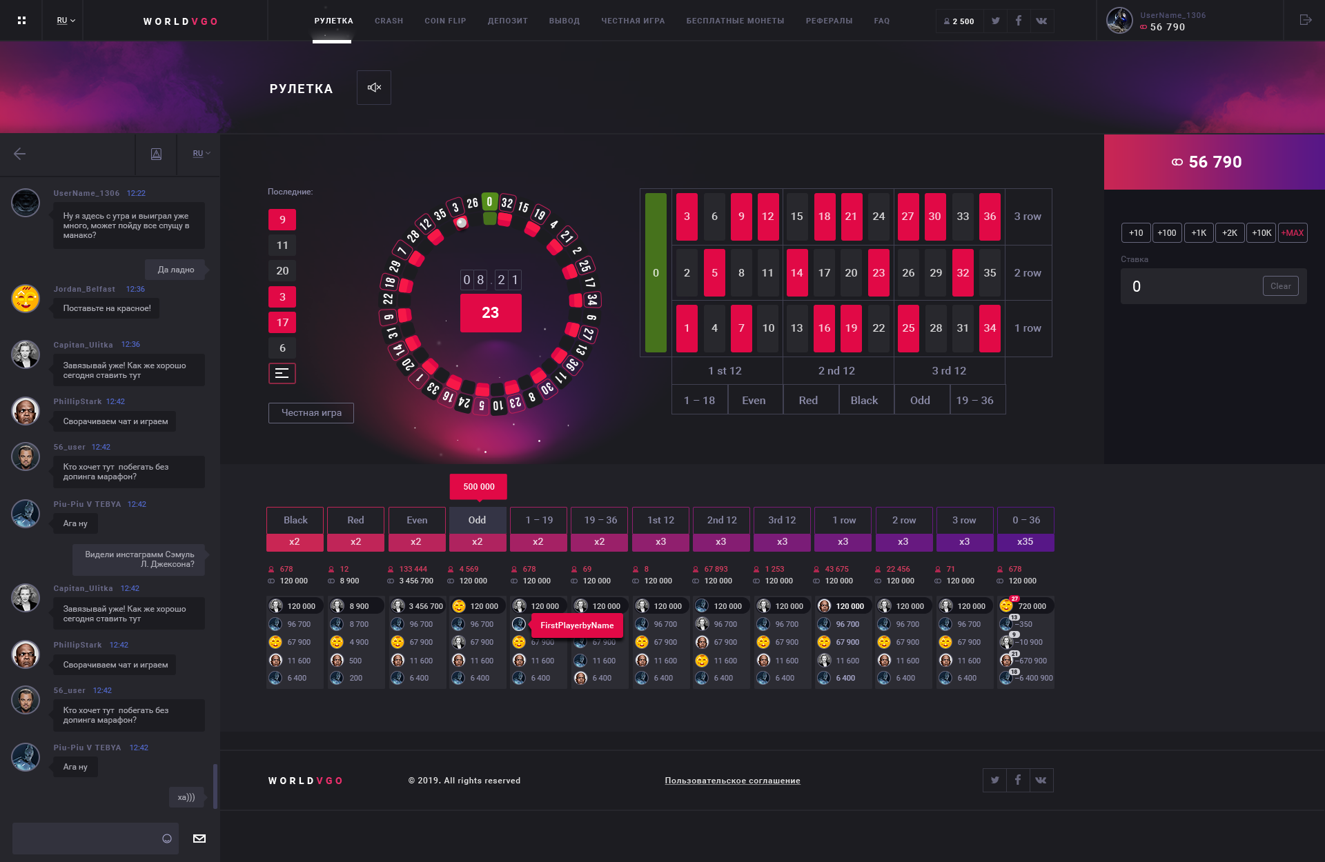 DustSkins - Gambling Site №2- Roulette Game