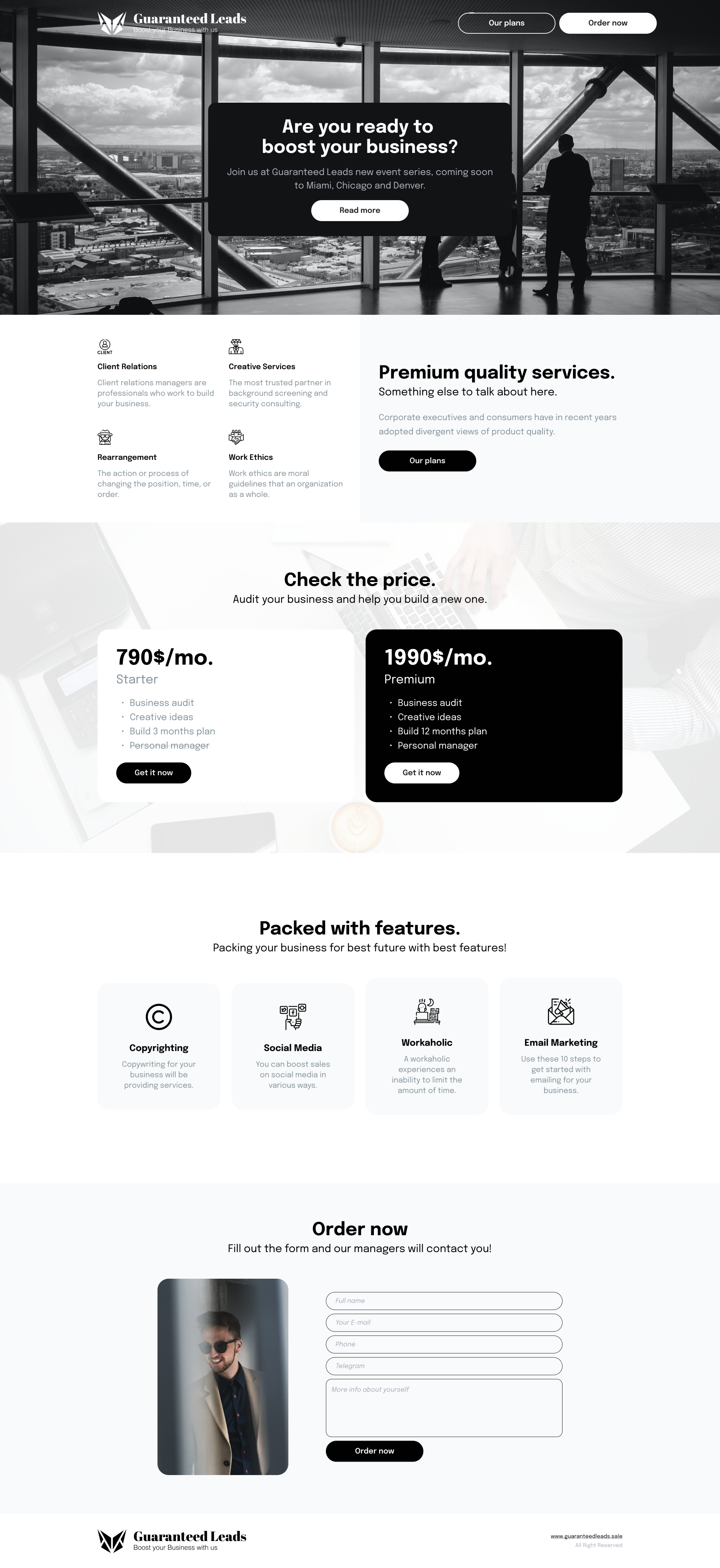 Guaranteedleads – Landing page №1